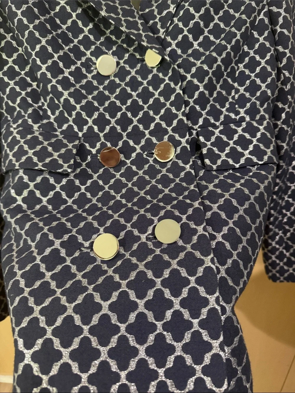 Stunning Kate spade Navy Geometric Print Blazer